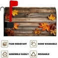 thumbnail image 3 of PBOBRIICH Fall Wooden Grain Maple Leaves Mailbox Cover,18x21, 3 of 5