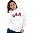 thumbnail image 5 of USA United States Patriotic 4th July Unisex Plus Fleece Graphic Sweatshirt Brisco Brands 2X, 5 of 6
