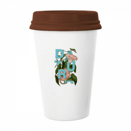 

Mystery Flowers Art Deco Fashion Mug Coffee Drinking Glass Pottery Cerac Cup Lid