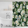 thumbnail image 3 of Spring Daisy Shower Curtain, Waterproof Shower Curtains for Bathroom, Country Flowers Green Leaves Rustic Botanical Washable Fabric Bathtub Curtain Set Bath Decor with 12 Hooks Extra Long 72"x96", 3 of 8
