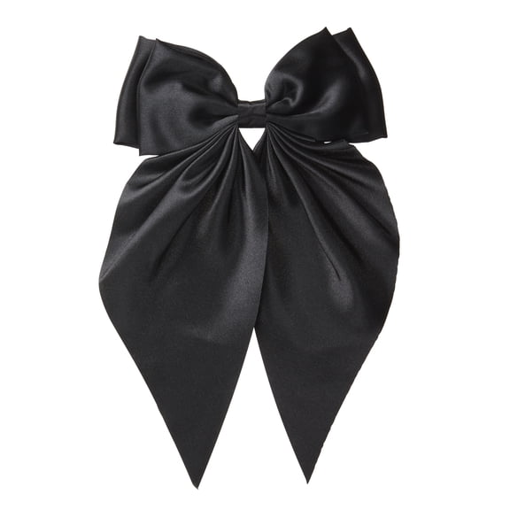 Scunci Satin Bow Barrette, Black, 1 Count