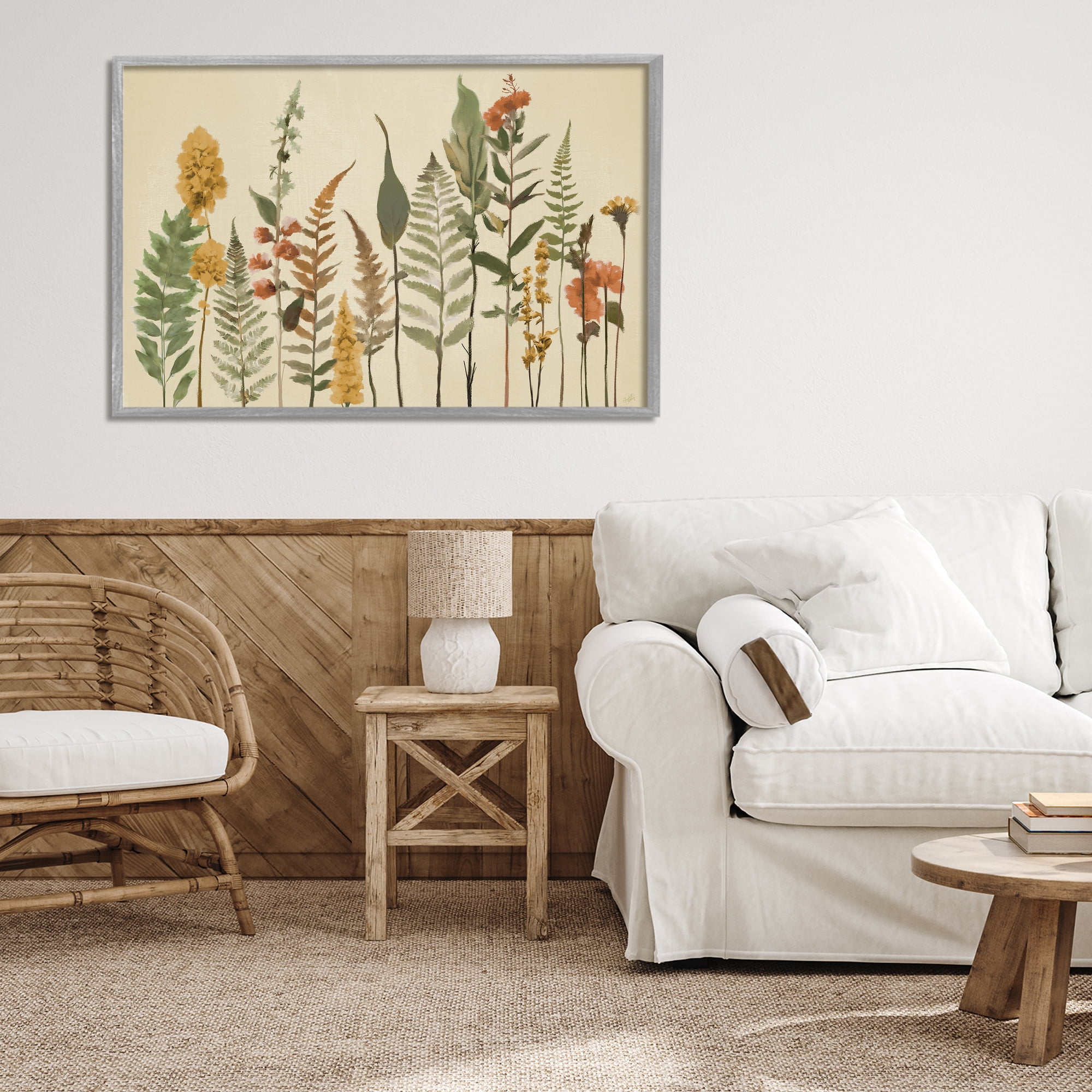 Stupell Industries Fall Toned Botanics Gray Framed Giclee Art, design by Elizabeth Medley