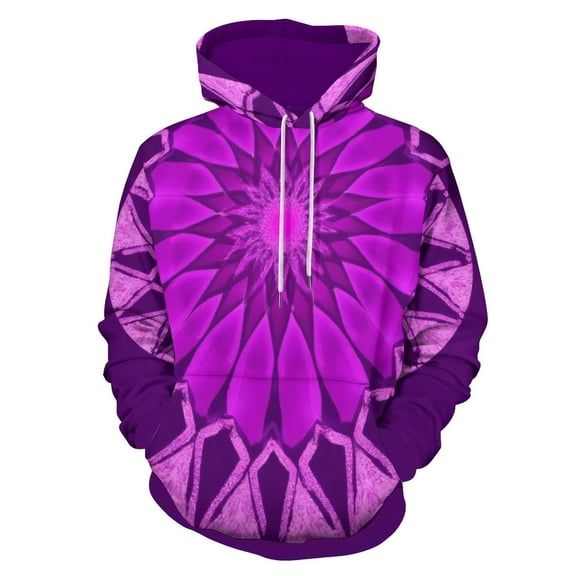 Purple Floral Mandala Art 3D Print Hoodie Men Women Autumn Thin Pullover Sweatshirt Vintage Streetwear Tops