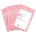 thumbnail image 5 of 50pcs Plastic Matte Pink Aluminum Foil Zip Lock Packaging Bag Jewelry Necklace Storage Pouch Small Sachets Food Sample Bags Pink 50pcs 8X13cm, 5 of 6