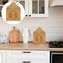 Soimiss 1Pc Kitchen Utensil Holder Bamboo Organizer with Drainage Feature for Home Use