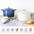 thumbnail image 5 of Martha Stewart Gatwick 7 QT Enameled Cast Iron Dutch Oven - Linen W/ Silver Knob, 5 of 7