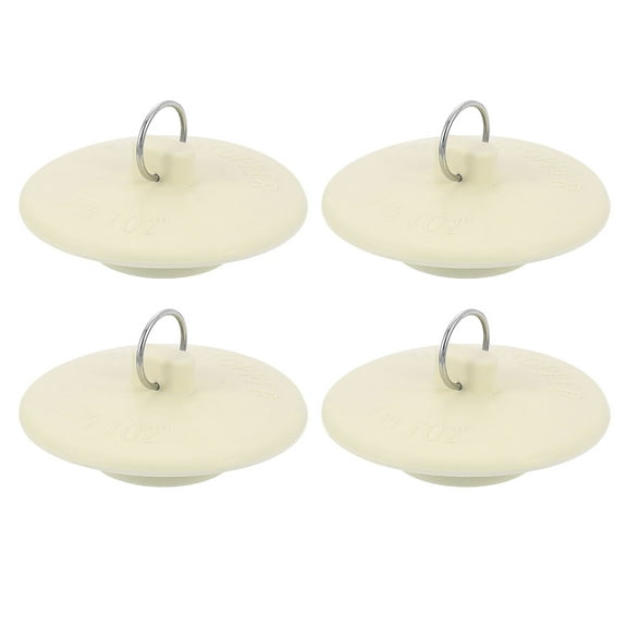 Uxcell 4 Pack Rubber Sink Plug, Bathtub Drain Stopper Fit for 1-1/2" to 2", White