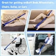 thumbnail image 3 of with EVA Handgrips &Foot Loop Long Leg Lifter Strap Mobility Aids Tool-Grey, 3 of 8