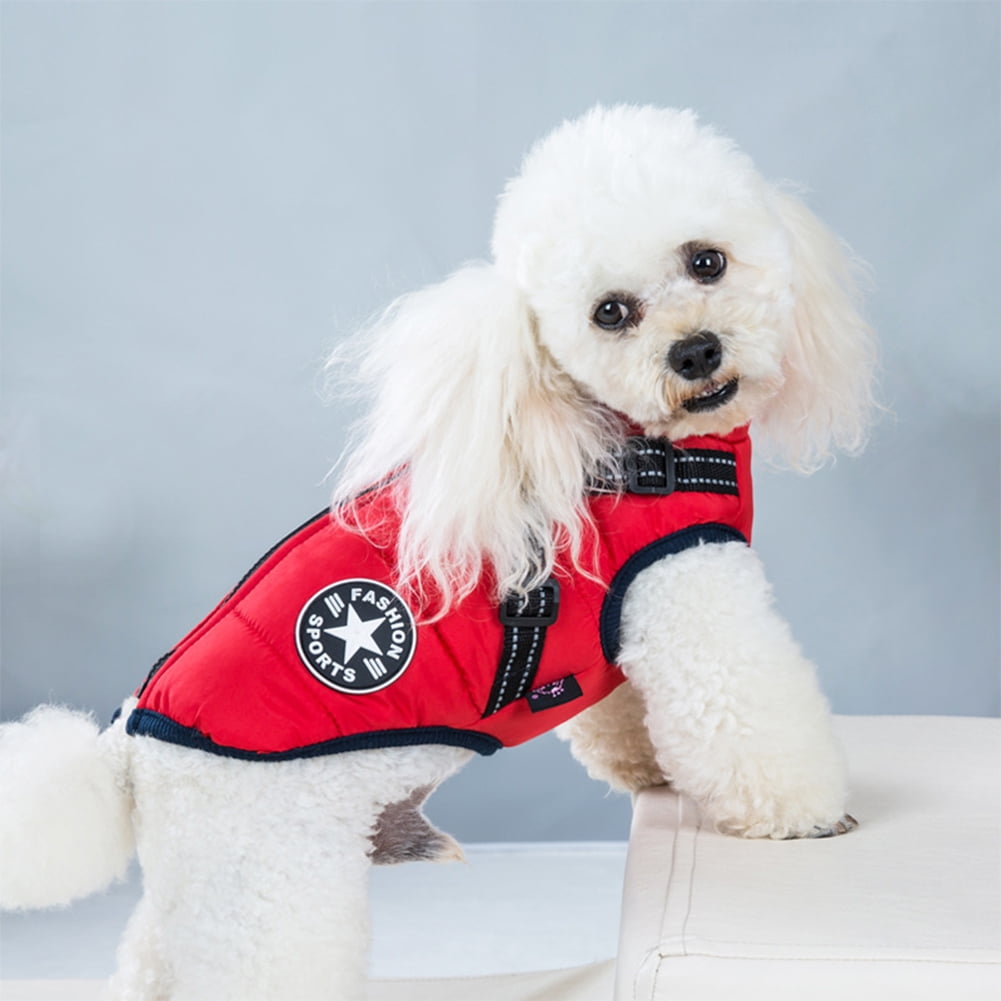 Kepooman Pet Winter Protection Zip up Jacket with D-ring for Small/ Large Dogs, S-4XL Red Kepooman Pet Winter Protection Zip up Jacket with D-ring for Small/ Large Dogs, S-4XL Red