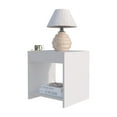 thumbnail image 3 of Dtwnek Wood Nightstand with Open Storage Shelf, White, 3 of 7