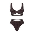 thumbnail image 4 of Daiia Red and white polka dots Women's Bikini Set Two Piece Swimsuit High Waisted Bikini Adjustable Straps Bikini Perfect for Beach, Pool, and Summer Vacation-Large, 4 of 9