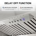 thumbnail image 5 of Akicon Range Hood 36 Inch, 600 CFM Stainless Steel Range Hood Insert with 4 Speed Control, 2-LED Lights & Nightlight, Baffle Filters, 5 of 11