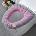 thumbnail image 3 of Soumake Seat Cushion Soft Texture Keep Warm Fabric Easy Installation Toilet Lid Cover Bathroom Supplies, 3 of 8
