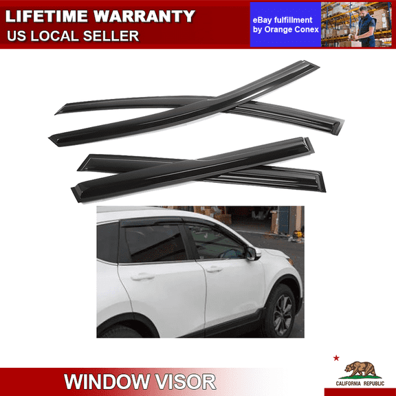For 2012-2017 Honda CRV CR-V JDM 3D Wavy Mugen Style Window Visors Rain Guards