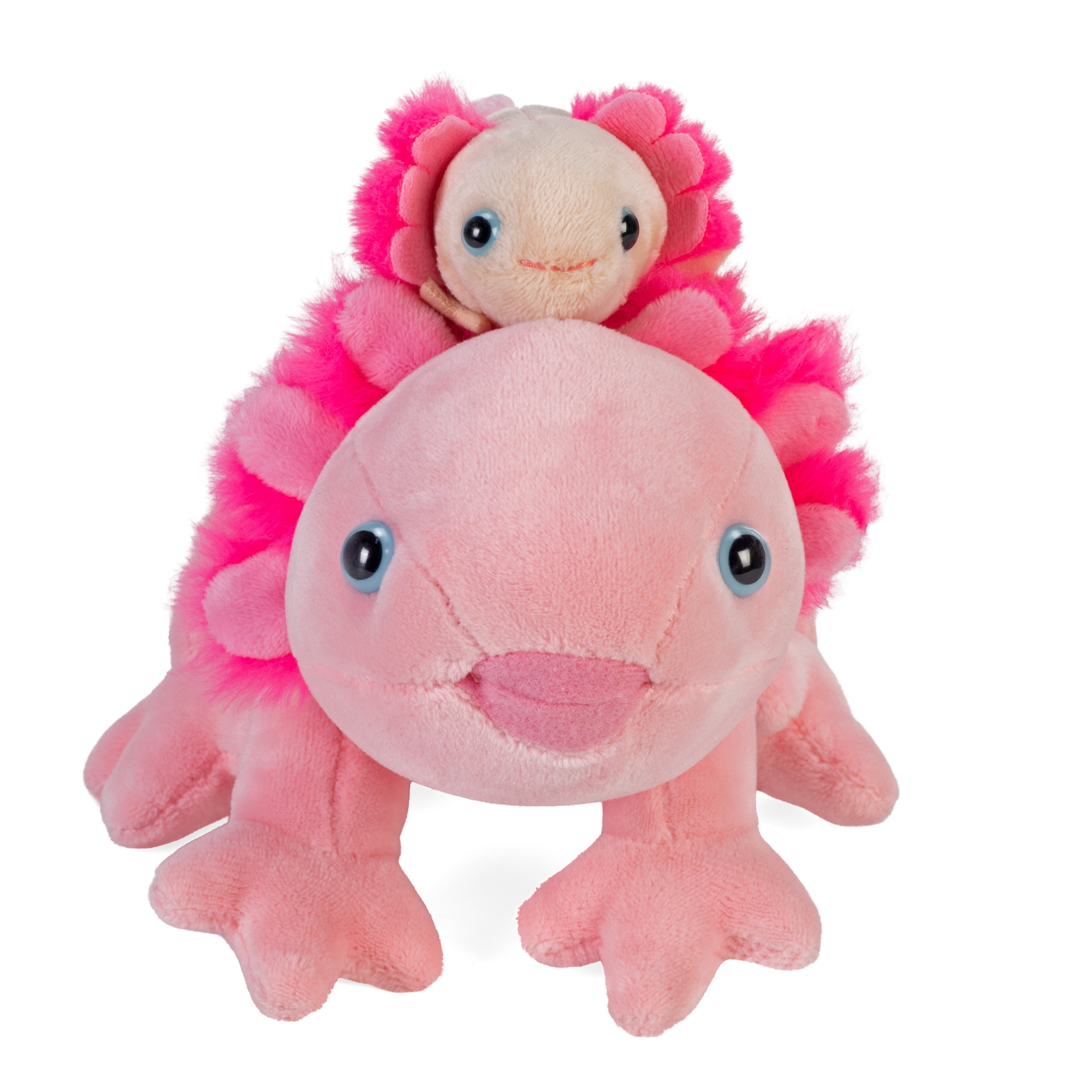 Wild Republic Mom & Baby Axolotl, Stuffed Animal, 9 inch, Plush Toy, Fill is Spun Recycled Water Bottles