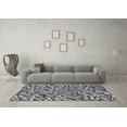 thumbnail image 3 of Ahgly Company Indoor Round Checkered Gray Modern Area Rugs, 4' Round, 3 of 4