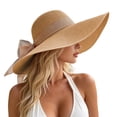 thumbnail image 2 of Karight Women's Wide Brim UPF 50+ Straw Sun Hat with Bow - Foldable Packable Summer Beach Hat with Chin Strap, 2 of 5