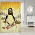 thumbnail image 2 of LL Cute Funny Penguin Shower Curtain Set,Winter Ski Themed Bathroom Curtain Teens,Ski Lodge Decor Snow Mountain Bathroom Set, 72"Wx72"L, 2 of 6