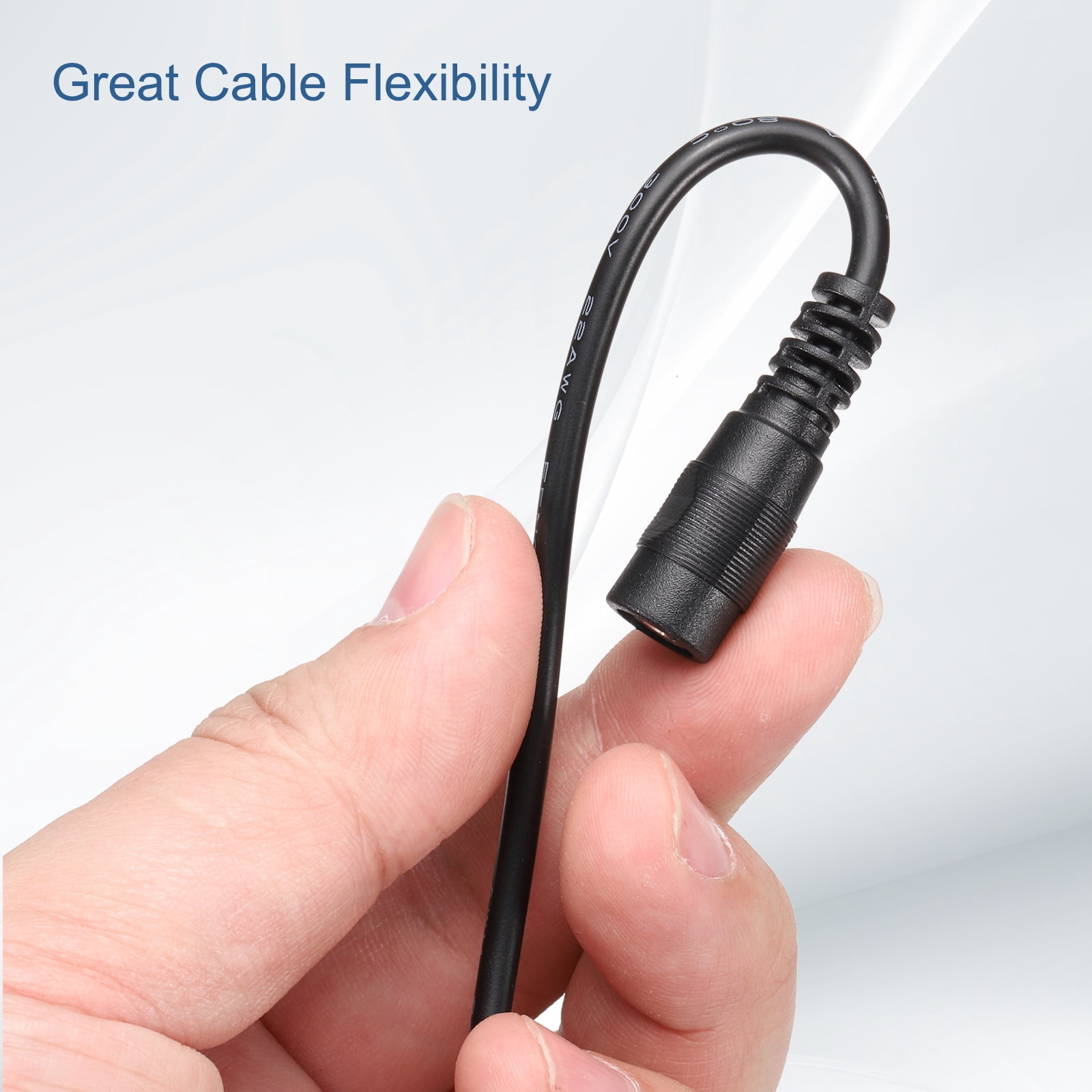 Uxcell 10pcs DC Power Pigtails Cable, 3.5mm x 1.35mm Female Barrel Plug Connector to Bare Wire Open End 100cm for PC Laptop Toys Cellphone Electronic Devices