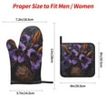 thumbnail image 2 of Naloa Ornate Purple Floral Vase Oven Mitts and Pot Holders 4 pcs Set, Cooking Baking Grilling Kitchen Oven Glove for Cooking, 2 of 6