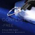 thumbnail image 3 of Anillo de compromiso MOOSEA con moissanita de 1,2 quilates en oro blanco vermeil de 14 quilates, 3 of 7