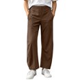 thumbnail image 2 of Nugftut Pants for Boys Elastic Waist Casual Loose Fit Long Pants with Pockets for Daily Outdoor Wear Sizes 9-10, 2 of 9