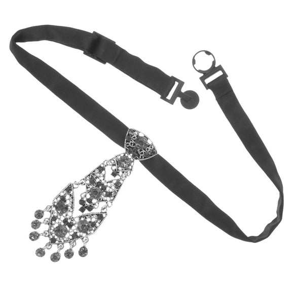 OUNONA Diamond- Small Tie Jewelry Blouse Shirts for Women and Black