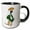 Black/White, variant on 3drose, Funny Cute Red and White Greyhound Dog Playing Saxophone, 11oz Two-tone Black Mug