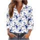 thumbnail image 3 of TaTaai Ladies Casual Button Down Shirt Long Sleeve Notch Lapel Floral Print Tops Breathable Cotton Relaxed Fit Blouse for Office Gift, 3 of 6