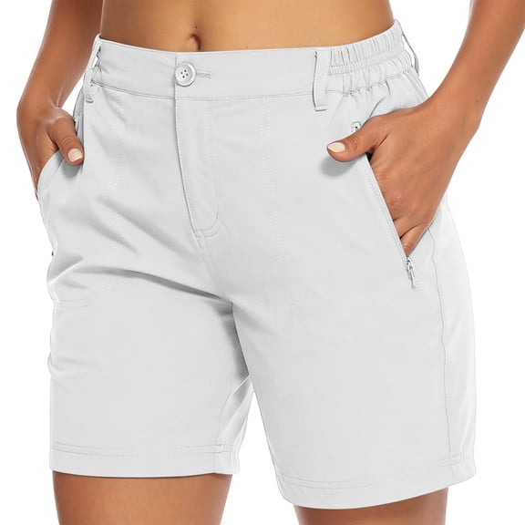cocolona Womens Summer Casual Outdoor Hiking Shorts Button Zipper Waist Straight Workout Running Shorts with Pockets