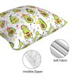 thumbnail image 4 of Throw Pillow Covers, Avocado Playing Music Soft Square Pillow Cases with Invisible Zipper for Couch Bed Sofa, Farmhouse Fall Home Decor 18"x18", 4 of 7