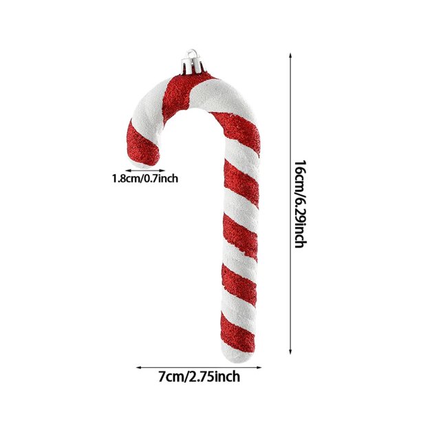 Colgante de caramelo grande para decoración navideña, suministros de fiesta de año nuevo, decoración de boda, oro pintado en rojo y blanco