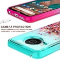 thumbnail image 5 of Case for Nokia X100 Phone Case Liquid Quicksand Glitter Cute Phone Case Clear Bling Diamond Shock Protective Cover for Girls Women - Teal/Pink, 5 of 5