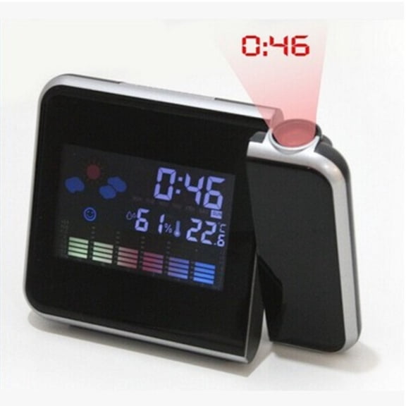 Projection Alarm Clock for Bedroom, Digital Clock with Projector on Ceiling Wall, Projection Clock with Indoor Temperature ,Calendar,& Snooze Light