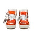 thumbnail image 3 of Off-White Men's Court 3.0 High Top Leather Suede Sneakers Orange White, 3 of 5