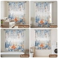 thumbnail image 6 of Blue Coastal Sheer Curtains 54" Long, Summer Beach Starfish Weeping Eucalyptus Vintage Light Filering Curtains, Breathable Simi Curtain Privacy Drapes for Kitchen Bathroom Small Window Treatment, 6 of 9
