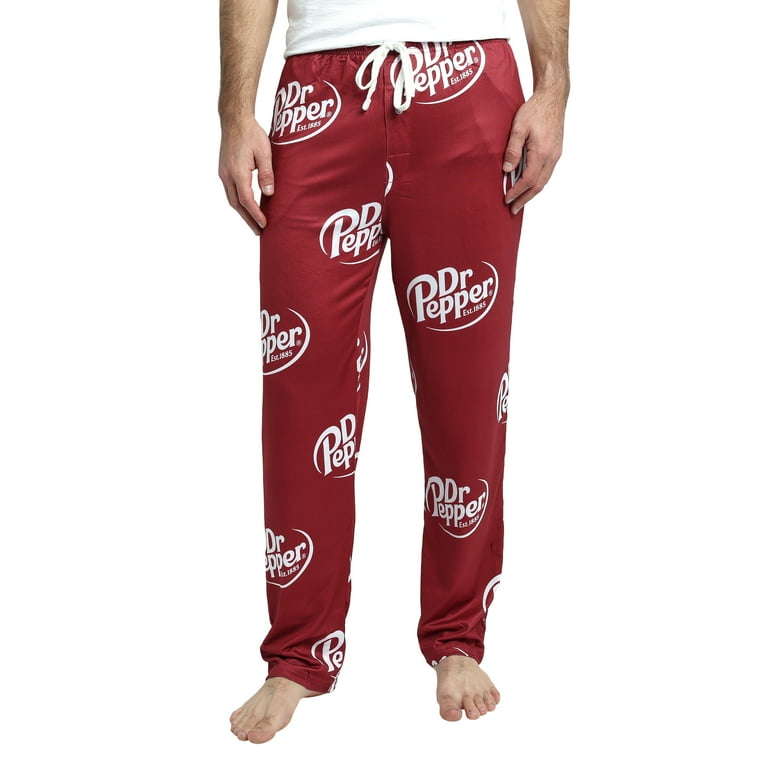 Dr Pepper Soda Logo All-Over Print Men's Red Sleep Pajama Pants XL