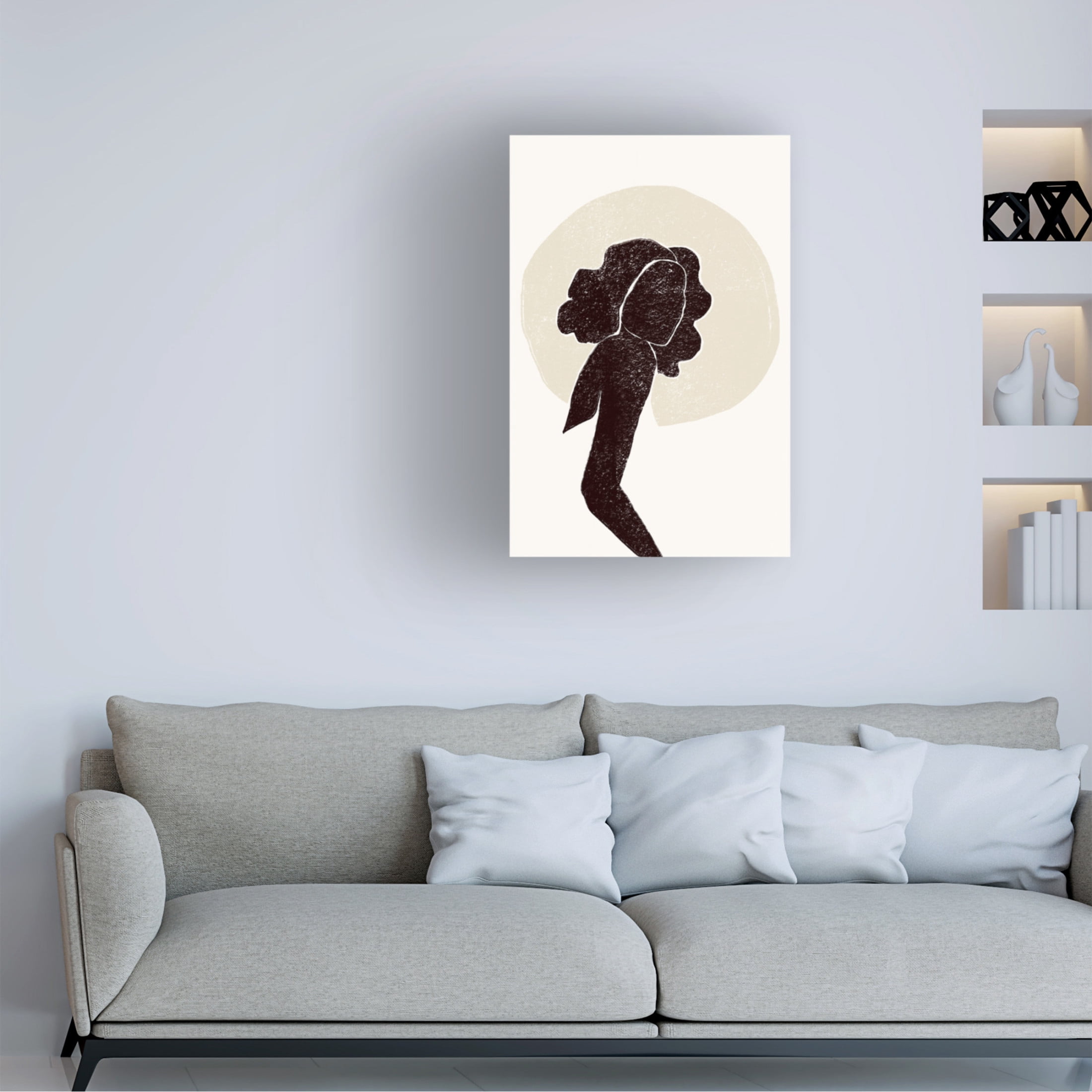 Canvas Wall Art - Yuyu Pont 'Black and Beige I' Wall Art for Living Room, Bedroom, or Office Décor by Trademark Fine Art - 22 x 32 Inches