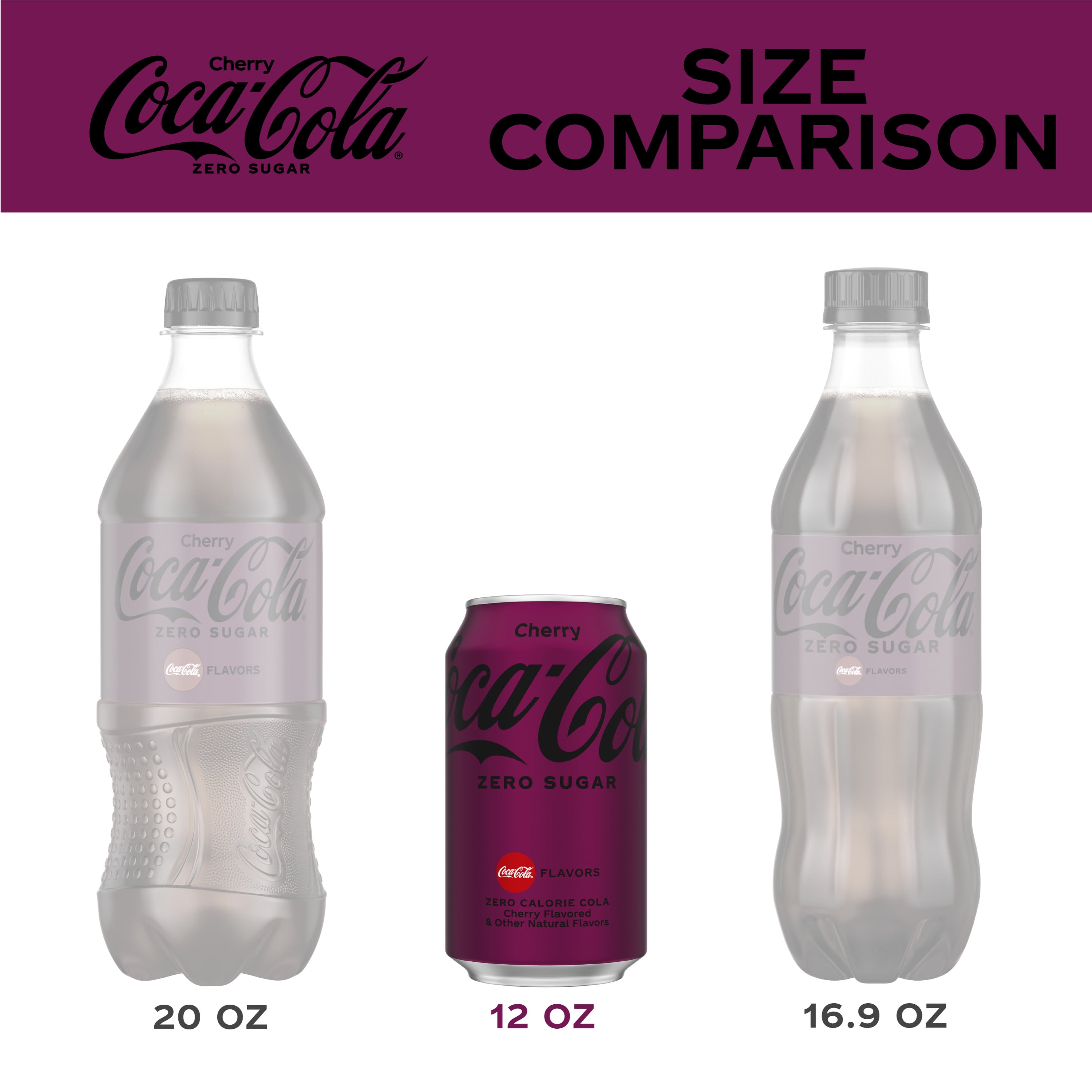 Coca-Cola Cherry Cerise Zero sans sucre 1,25L (lot de 12) 