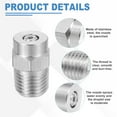 thumbnail image 3 of 2Pcs Pressure Washer Nozzle, Stainless Steel Thread Nozzles Tips, Universal Replacement for Undercarriage Cleaner Water Broom, 1/4 Inch NPT Male, 25 Degree 110 Orifice, 3 of 6