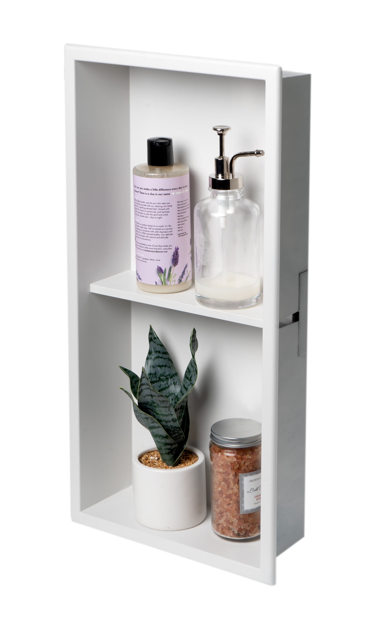 ALFI brand 12 x 24 White Matte Stainless Steel Vertical Double Shelf