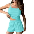 thumbnail image 5 of Wensltd Thin Pajama Sets for Women 2 Piece Lightweight Sleepwear Tank Tops Shorts Nightwear Outfits, 5 of 5