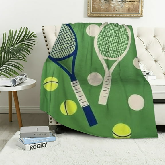 Autua Pickleball Throw Blanket for Kids Youth Adult Bed,Pickleball Sports Sherpa Blanket Ball Games Fleece Blanket Blue Green Pickleball Plush Bed Blanket 40x50in