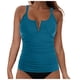 thumbnail image 1 of Traje de Baño de Cobertura Completa de las Mujeres sin Mangas Sólido Empujado Acolchado Traje de Baño con Cuello en V con Detalles, Ropa de Playa de Poliéster Spandex para la Piscina de Verano, 1 of 9