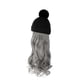 thumbnail image 1 of Seitruly Sombrero de extensión de pelo de simulación para mujer, gorro de punto desmontable, pelo ondulado largo falso, accesorios para la cabeza de Cuidado del cabello Gris Seitruly CE014849-06, 1 of 6