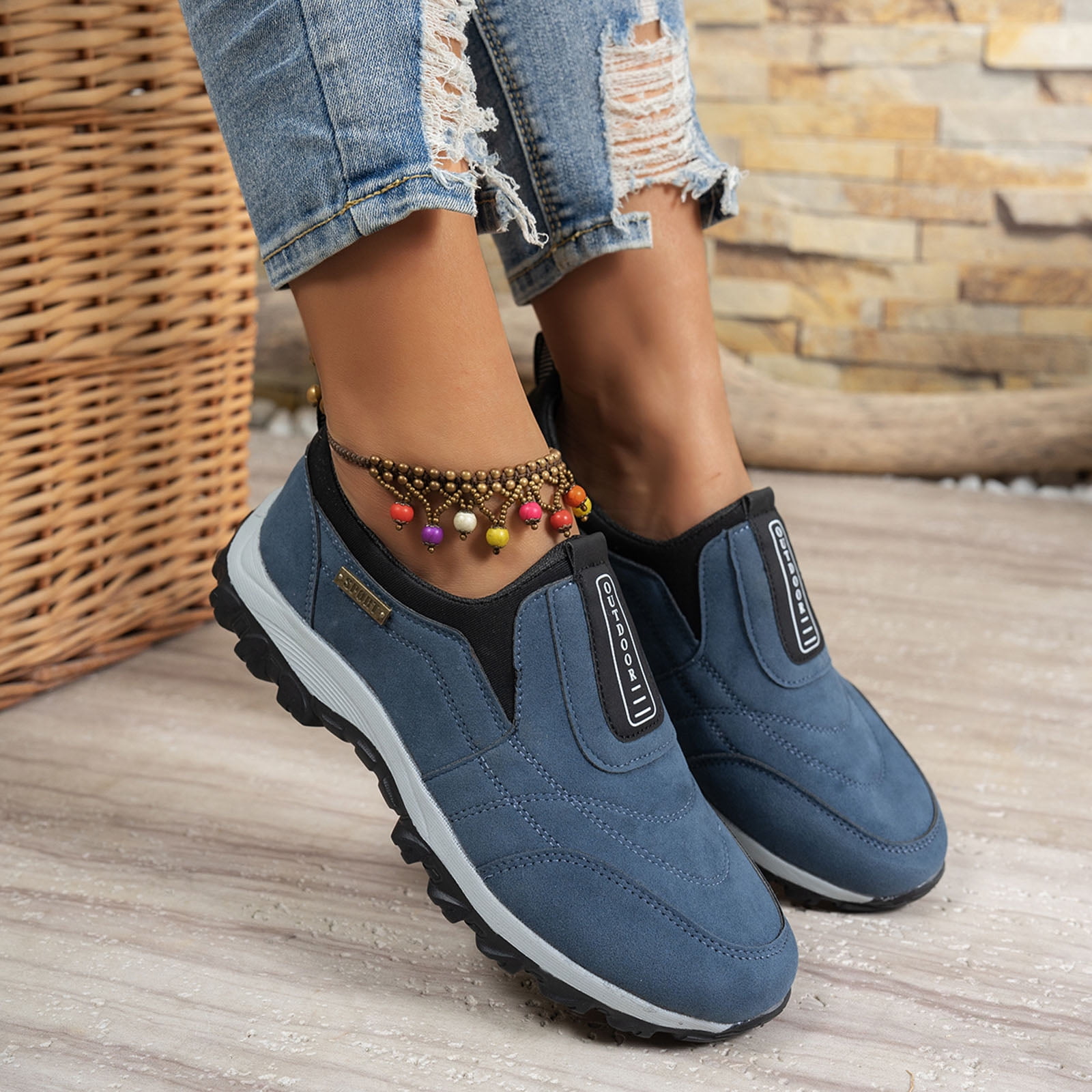 YLYL Men Women Orthopedic Sneakers Arch Support Non-Slip Outdoor Walking Hiking Shoes
