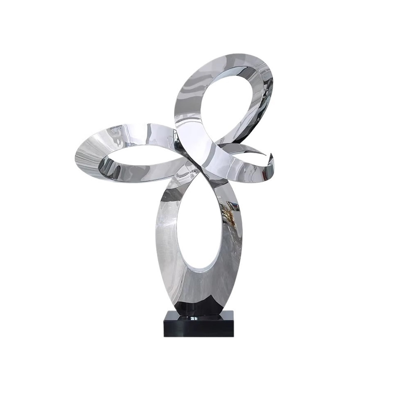 Large Stainless Steel Abstract Sculpture Modern Home Decor Entryway Office Art Piece