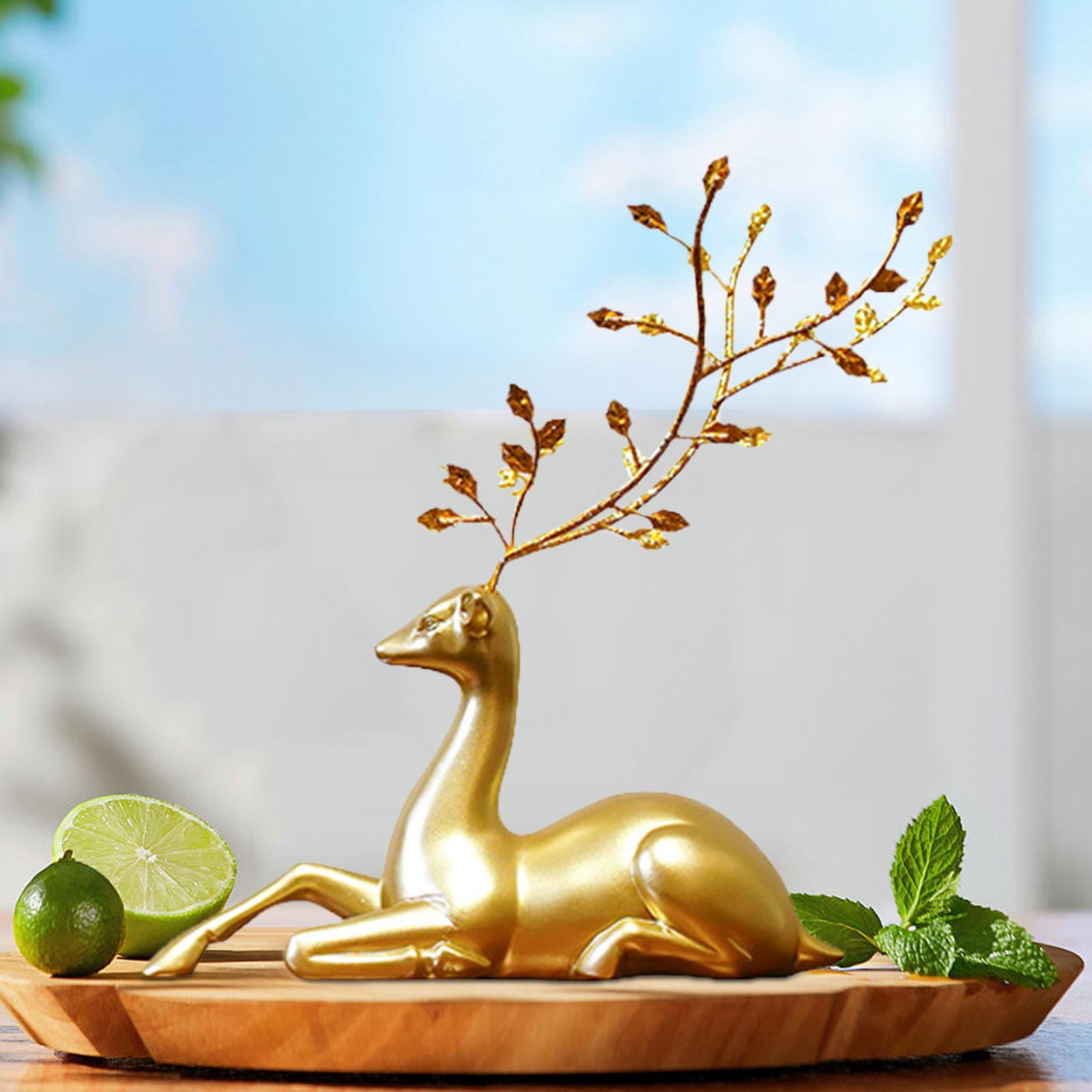 Lifelike Reindeer Figurine Display Ornaments for Table Desk Lying