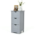thumbnail image 5 of Topbuy 3-Drawer Bathroom Floor Cabinet Freestanding Side Storage Organizer w/Cut-Out Handle Gray, 5 of 6