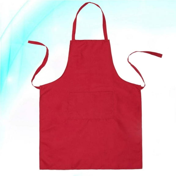 FRCOLOR 2 Pcs Neck Strap Bib Apron Waterproof Restaurant and Home Kitchen Apron 60x70cm (Red)